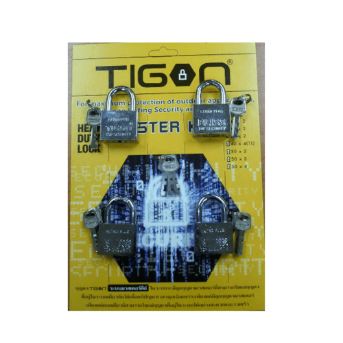 TIGON กุญแจมาสเตอร์คีย (4 ตัว/ชุด) ์ ขนาด 50 มม MASTERKEY 50M/4 เงิน
