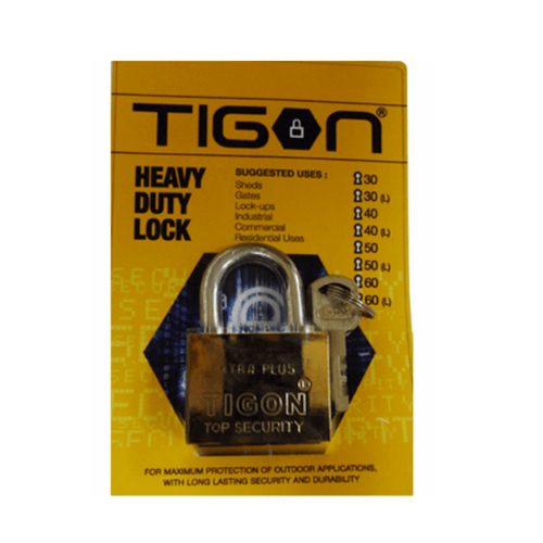 กุญแจ tigon ชุบทอง 60 มิล คอสั้น