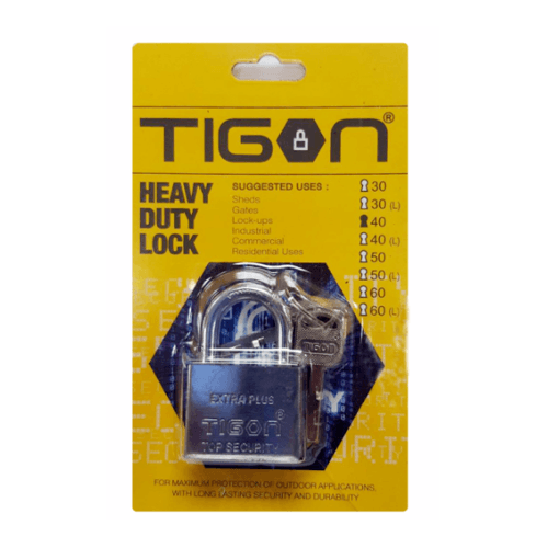 กุญแจ TIGON ชุบเงิน 40 คอสั้น