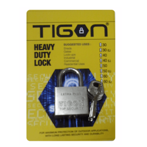 TIGON กุญแจชุบเงิน ขนาด 50 มม.คอสั้น -