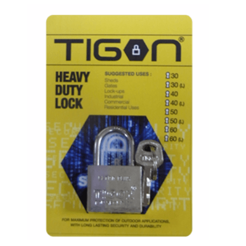 TIGON กุญแจชุบเงิน ขนาด 60 มม.คอสั้น -