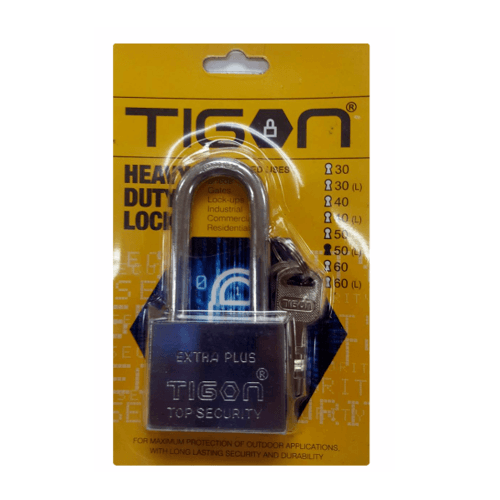 TIGON กุญแจชุบเงิน ขนาด 60 มม.คอยาว -