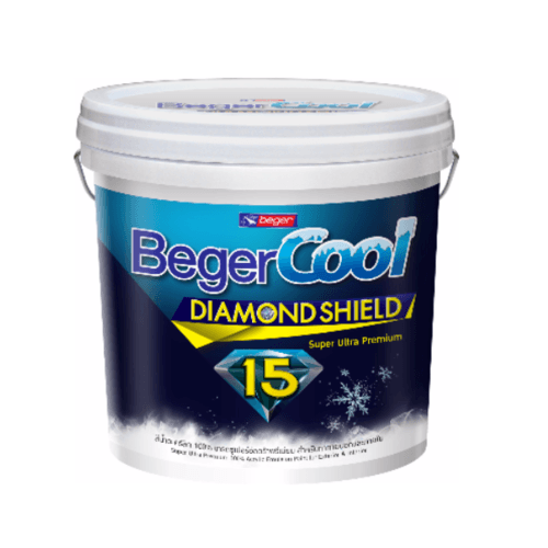 Beger สีน้ำอะครีลิคเบเยอร์คูล ไดมอนด์ชิลด์ 15 ปี ชนิดกึ่งเงา เบส B ถัง สีขาว