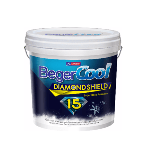 Beger สีน้ำอะครีลิคเบเยอร์คูล ไดมอนด์ชิลด์ 15 ปี ชนิดกึ่งเงา เบส C ถัง สีขาว