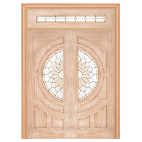 WINDOOR ประตู+กระจก Com14สนนิวซีแลนด์ ขนาด 90x200ซม. SUN FLOWER สีเหลือง