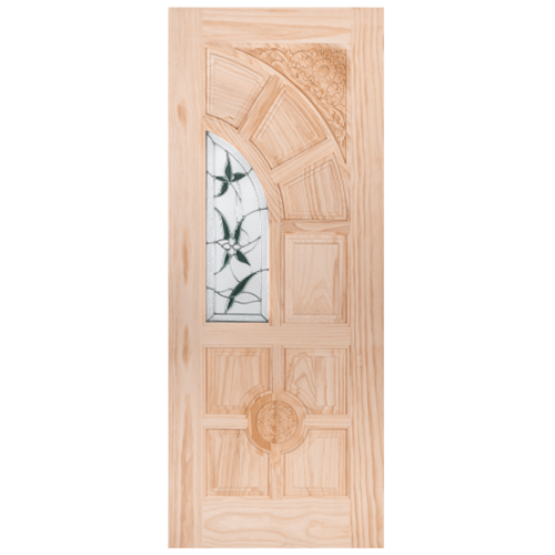 WINDOOR ประตู+กระจก สนNz ขนาด 100x200 ซม. ชัยพฤกษ์ สีเหลือง