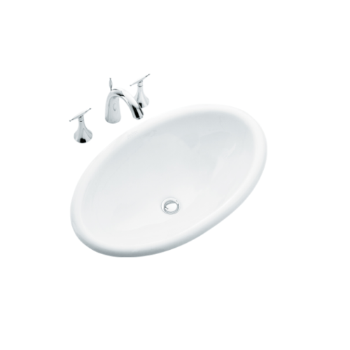 KOHLER อ่างล้างหน้าแบบฝังบนเคาน์เตอร์ รุ่น วินเทจ รุ่น K-2220 สีขาว ** ไม่รวมก๊อก** ขนาด