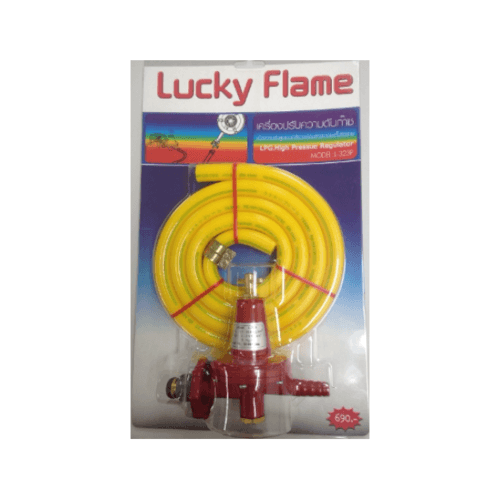 LUCKY FRAME หัวปรับแรงดันสูงพร้อมสาย L-323P สีแดง