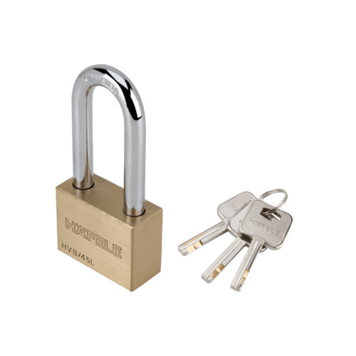 HAFELE กุญแจล็อคสายยูทองเหลือง ขนาด 45มม. สายยาว 482.01.983