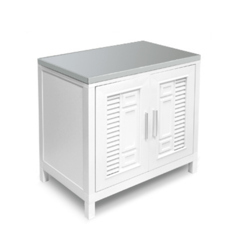 ADVANCED ตู้พร้อมท็อปสเตนเลสหน้าเรียบ 80x50x80 ซม. C1T5080 สีขาว