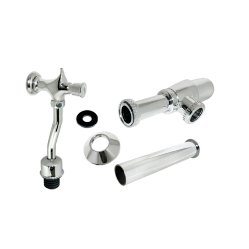 Verno ชุดฟลัชวาล์วโถปัสสาวะแบบกดPVC ท่อโค้ง ครบชุด รุ่น VN-30302