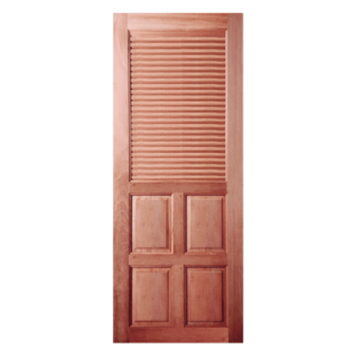 BEST ประตูไม้สน 4ฟักพร้อมเกล็ดระลายอากาศ GS-25 70x200ซม.