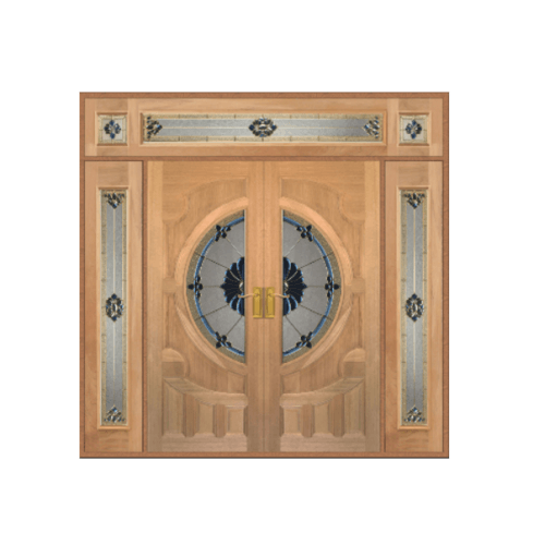 เชท 4 ประตูกระจกไม้เนื้อแข็ง Vanda-06 ขนาด 240x245 