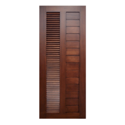 MAZTERDOOR ประตูไม้สยาแดง เซาะร่องพร้อมเกร็ดข้างตลอดบาน ขนาด 80x200ซม.