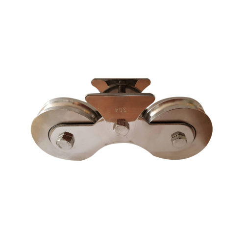 SC ชุดขาล้อคู่สแตนเลส+ล้อร่องฉากสแตนเลส 3X1.1/4 ขนาดรู 1/2