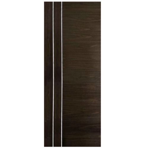 ECODOOR ประตูยูพีวีซีเซาะร่องลายไม้ 80x200cm. สีโอ๊ค ไม่เจาะ 2AO
