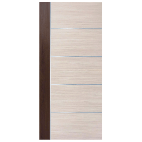 ECODOOR ประตู ปิดผิวลามิเนต ขนาด 90x200 cm. สีครีม-โอ๊ค ไม่เจาะ HPL 5i