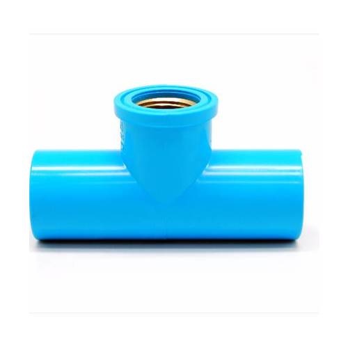 VAVO สามทาง เกลียวใน ทองเหลือง หนา 1/2(18) สีฟ้า