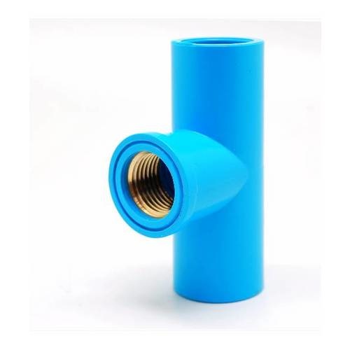 VAVO สามทาง เกลียวใน ทองเหลือง หนา 3/4(20) สีฟ้า