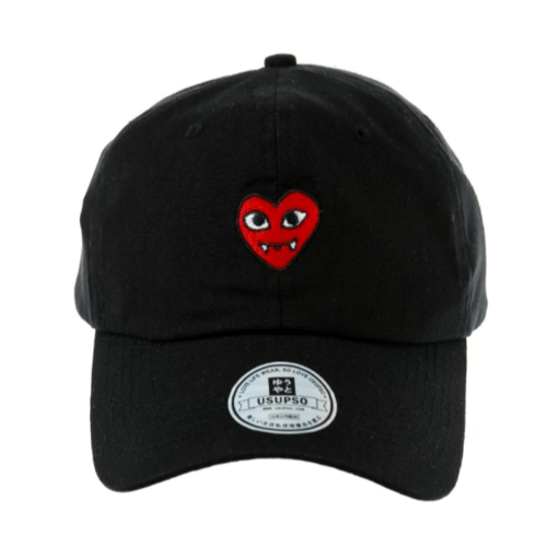 USUPSO หมวกแก๊ปักตัวอักษร สีดำ