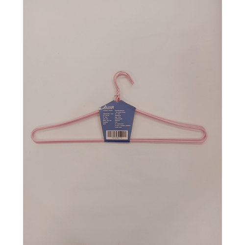 SAKU ม้แขวนเสื้อลวดหุ้มพลาสติกใหญ่พิเศษ JMXS003-PK สีชมพู แพ็ค 3 ชิ้น
