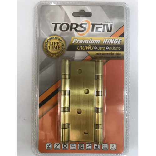 TORSTEN บานพับสเตนเลส 304 4 x3 x2มม. 2ชิ้น สีทอง