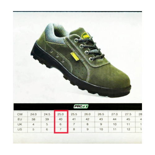 รองเท้าเซฟตี้ #40 พื้น PU รุ่น BA-128 สีเขียว PROTX