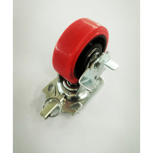 KAMPER ลูกล้อโพลียูรีเทน (PU) แป้นหมุน - มีเบรค รุ่น 1014-125B