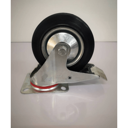 KAMPER ล้อยางแป้น มีเบรค 6นิ้ว (160มม) รุ่น 1013160