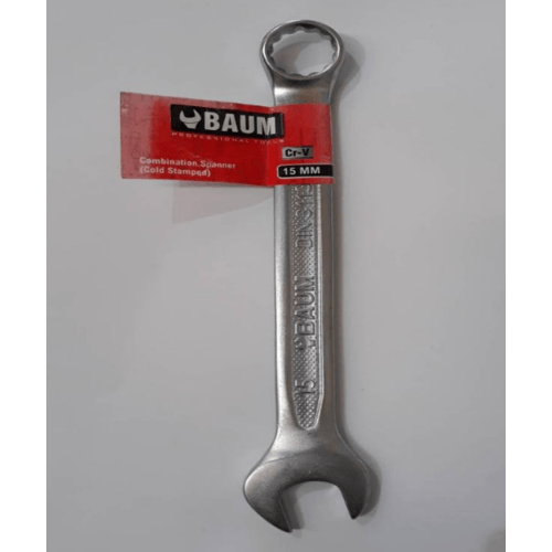 BAUM ประแจแหวนข้างปากตาย  15mm. (Carbon-Steel)