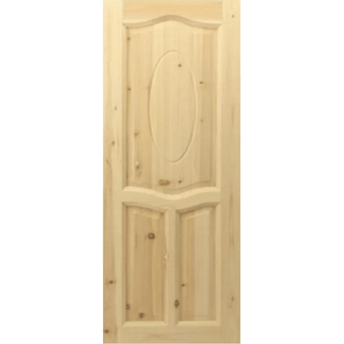 ประตูไม้สน บานทึบ 3ฟักโค้ง PN-4 200x80cm. GREATWOOD