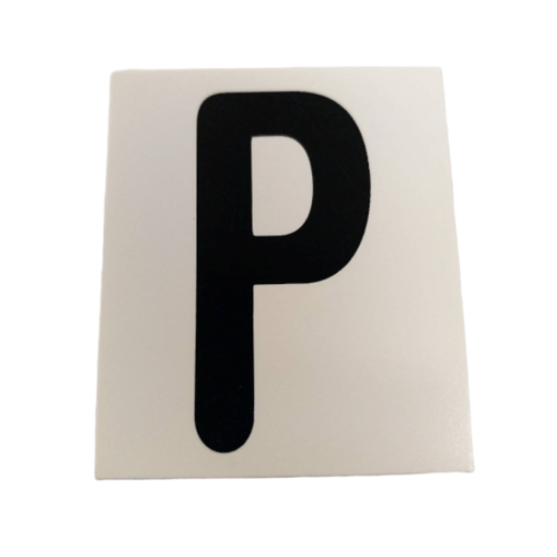 ស្លាកPP (តួអក្សរ P) SGB1105-16 ខ្នាត 4.7x5.5 cm.