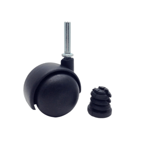 KAMPER ล้อแกนเดือย Black Nylon มีเบรค 40มม (1.5นิ้ว) รุ่น TWSB-40
