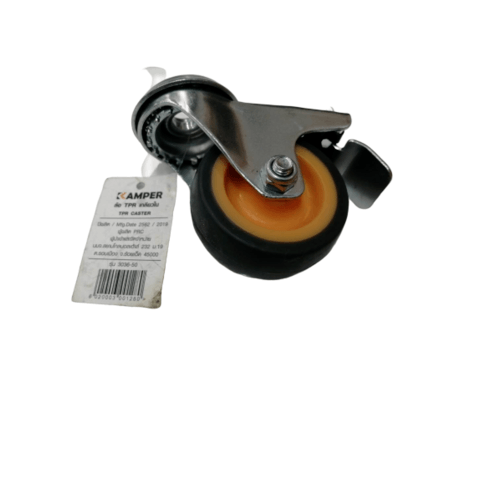 KAMPER ล้อ TPR เกลียวใน มีเบรค 2นิ้ว (50มม) รุ่น 3036-50B