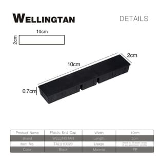 WELLINGTAN ฝาปิดกล่องอะลูมิเนียม TALU10020 10x2x0.7ซม. สีดำ