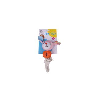 DUDUPETS ของเล่นสัตว์เลี้ยงตุ๊กตากระต่ายแบบเชือก รุ่น MELLOW ขนาด 26 ซม. สีส้ม