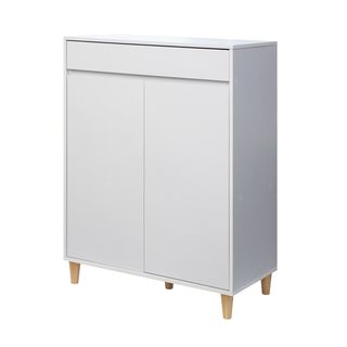 DELICATO ตู้รองเท้า รุ่นออสโล ขนาด 80x39.4x105 ซม. สีขาว