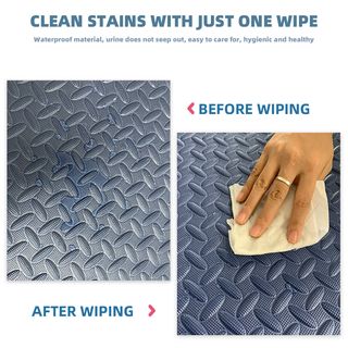 NINO WORLD ชุดแผ่นปูพื้นจิ๊กซอว์แบบหนา (4 แผ่น) PDS04-BG ขนาด 60x60x2 cm. สีน้ำเงิน-เทา