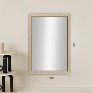 Nice กระจกมีกรอบทรงเหลี่ยม (PS) รุ่น โอซาก้า ขนาด 40x60 ซม. สีไม้ธรรมชาติ 