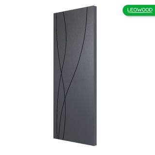 LEOWOOD ประตูไม้เคลือบเมลามีน DoorX Gold ลาย 4 ขนาด 80x200 ซม. สีแพลตตินั่มเกรย์