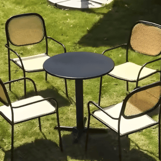 SUMMER SET โต๊ะ outdoor อลูมิเนียม Munnork ขนาด 60x60x75 ซม. สีดำ