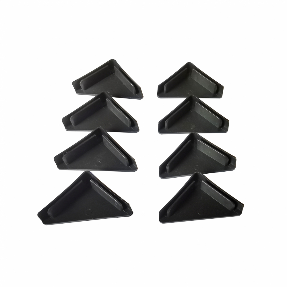 ปืนใหญ่ พลาสติกรองขาเหล็กฉากรู ขนาด 4.2x4.2x1.2ซม. สีดำ บรรจุ 8ชิ้น/ถุง