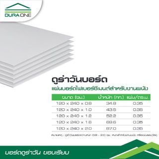 ดูร่าวัน บอร์ด ขอบเรียบ 1.0x120x240 ซม.