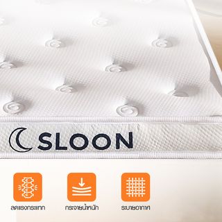 SLOON ท็อปเปอร์ เมมโมรี่โฟม รุ่น Moon ความหนา 4 นิ้ว ขนาด 90x200x10 ซม. (3ฟุต) สีขาว