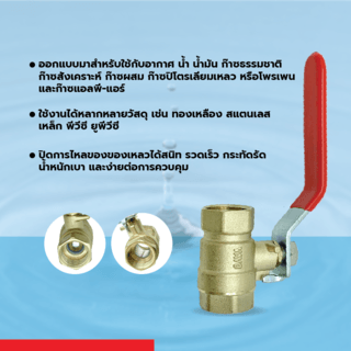 VAVO บอลวาล์วทองเหลือง 1/2  
