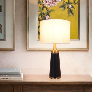 EILON โคมไฟตั้งโต๊ะ ขั้ว E27 ขนาด 30x30x56cm รุ่น Y008 สีขาว-ดำ