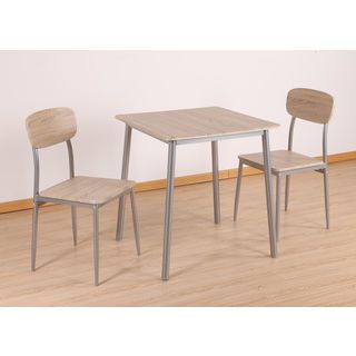 Delicato ชุดโต๊ะอาหาร 2 ที่นั่ง รุ่น B01065 โต๊ะ:70X70X76.5ซม. เก้าอี้:41X45.5X84.5ซม. สีน้ำตาลอ่อน