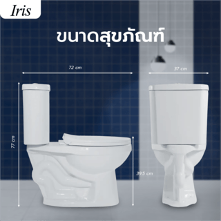 Iris สุขภัณฑ์สองชิ้นแบบกดบน รุ่น นิวโกลว IR-628N