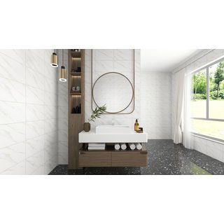 Marbella กระเบื้องเซรามิคปูผนัง 10x16 นิ้ว อันน่า ไวท์ LDR07 Satin (15P)