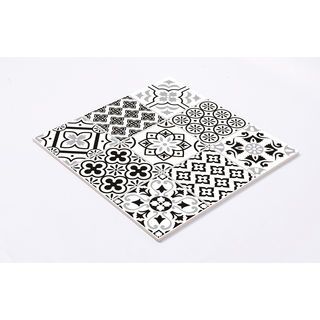 Marbella กระเบื้องเซรามิคปูพื้น 16x16 นิ้ว รุ่น โมริก แบล็กเกรย์ MK80 Satin Flat (12P)